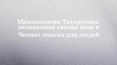 Минэкологии Татарстана: незаконная свалка шин в Челнах опасна для людей