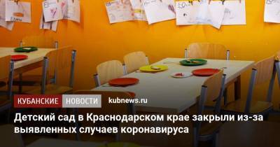 Детский сад в Краснодарском крае закрыли из-за выявленных случаев коронавируса