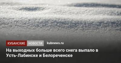 На выходных больше всего снега выпало в Усть-Лабинске и Белореченске