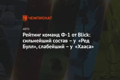 Рейтинг команд Ф-1 от Blick: сильнейший состав – у «Ред Булл», слабейший – у «Хааса»