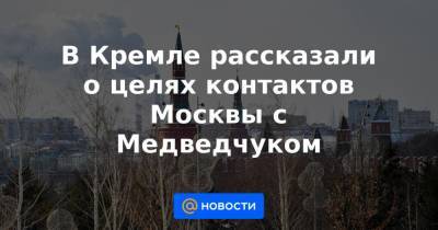 В Кремле рассказали о целях контактов Москвы с Медведчуком
