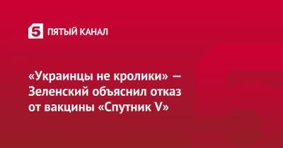 «Украинцы не кролики» — Зеленский объяснил отказ от вакцины «Спутник V»