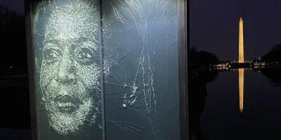Символ. Швейцарский художник создал портрет Камалы Харрис из треснувшего стекла