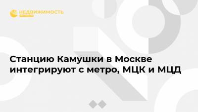 Станцию Камушки в Москве интегрируют с метро, МЦК и МЦД