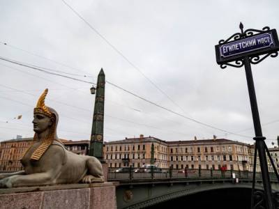 Вандалы заставили «плакать» сфинкса на Египетском мосту в Петербурге