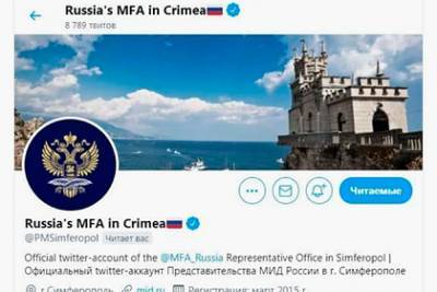 Украина начала борьбу против страницы крымского офиса МИД России в Twitter