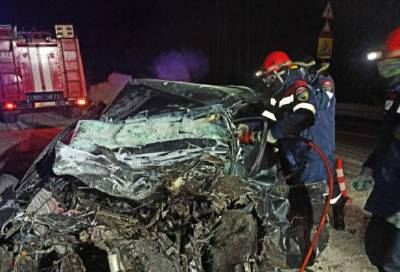 Водитель Chevrolet погиб в страшной аварии рядом с поселком Мга в Ленобласти