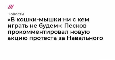 «В кошки-мышки ни с кем играть не будем»: Песков прокомментировал новую акцию протеста за Навального