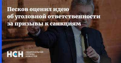 Песков оценил идею об уголовной ответственности за призывы к санкциям