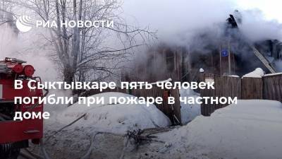 В Сыктывкаре пять человек погибли при пожаре в частном доме