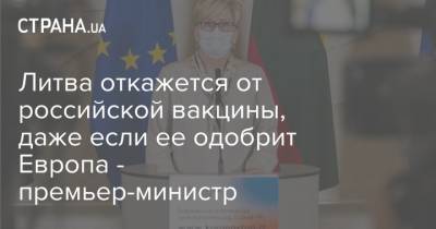 Литва откажется от российской вакцины, даже если ее одобрит Европа - премьер-министр