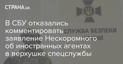 В СБУ отказались комментировать заявление Нескоромного об иностранных агентах в верхушке спецслужбы