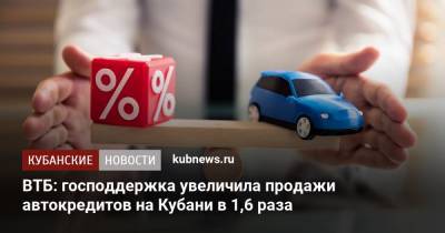 ВТБ: господдержка увеличила продажи автокредитов на Кубани в 1,6 раза