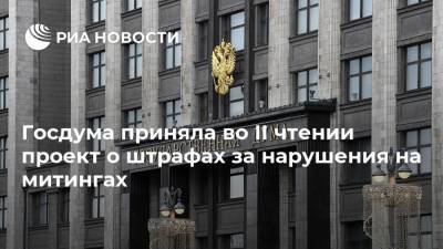 Госдума приняла во II чтении проект о штрафах за нарушения на митингах