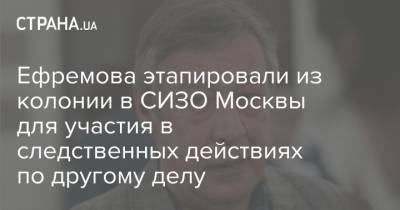 Ефремова этапировали из колонии в СИЗО Москвы для участия в следственных действиях по другому делу