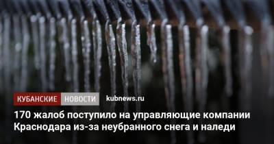 170 жалоб поступило на управляющие компании Краснодара из-за неубранного снега и наледи