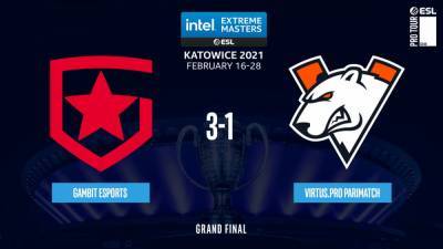 Gambit выиграли у Virtus.pro в гранд-финале IEM Katowice 2021