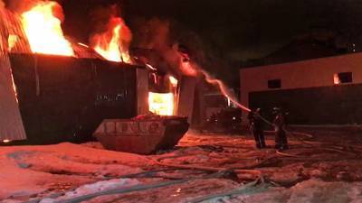 Опубликовано видео пожара на заводе в Одинцове