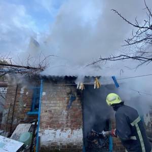 В Шевченковском районе Запорожья загорелась летняя кухня. Фото