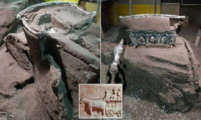В Помпеях обнаружили полностью сохранившуюся церемониальную колесницу