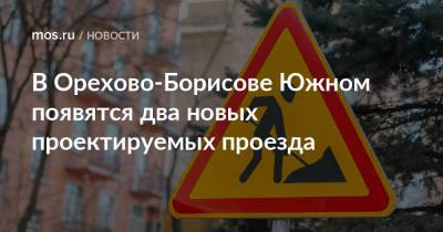 В Орехово-Борисове Южном появятся два новых проектируемых проезда