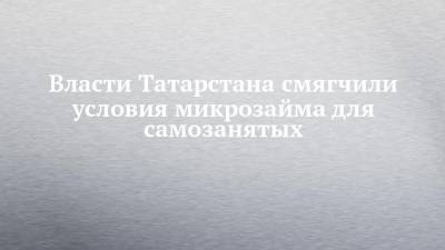 Власти Татарстана смягчили условия микрозайма для самозанятых