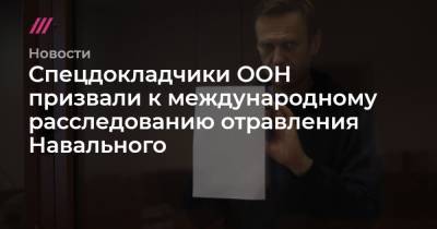 Спецдокладчики ООН призвали к международному расследованию отравления Навального