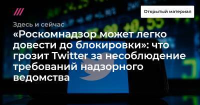 «Роскомнадзор может легко довести до блокировки»: что грозит Twitter за несоблюдение требований надзорного ведомства