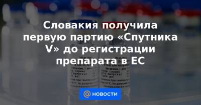 Словакия получила первую партию «Спутника V» до регистрации препарата в ЕС