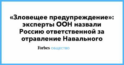 «Зловещее предупреждение»: эксперты ООН назвали Россию ответственной за отравление Навального