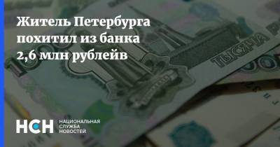 Житель Петербурга похитил из банка 2,6 млн рублейв