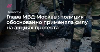 Глава МВД Москвы: полиция обоснованно применяла силу на акциях протеста