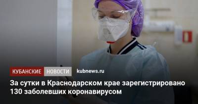 За сутки в Краснодарском крае зарегистрировано 130 заболевших коронавирусом