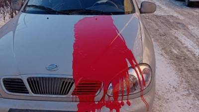 В Тюмени неизвестные облили красной краской автомобиль «ЗАЗ Шанс»