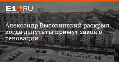 Александр Высокинский раскрыл, когда депутаты примут закон о реновации