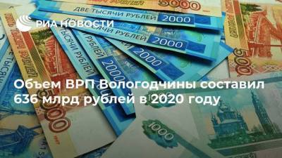 Объем ВРП Вологодчины составил 636 млрд рублей в 2020 году