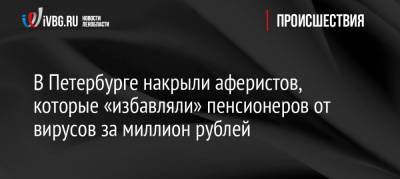 В Петербурге накрыли аферистов, которые «избавляли» пенсионеров от вирусов за миллион рублей