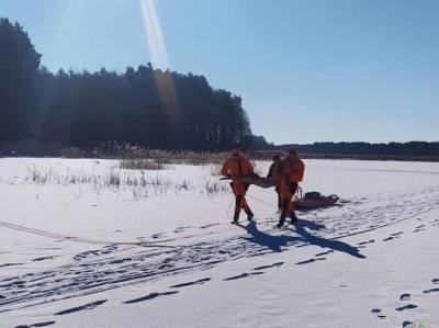 Не могла сдвинуться с места. Дятловские спасатели помогли косуле на льду