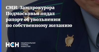 СМИ: Зампрокурора Подмосковья подал рапорт об увольнении по собственному желанию
