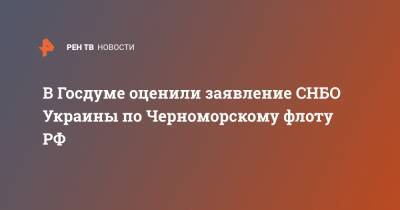 В Госдуме оценили заявление СНБО Украины по Черноморскому флоту РФ