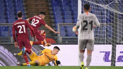 «Рома» забила три безответных мяча «Шахтёру» в матче 1/8 финала Лиги Европы