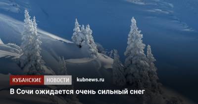В горах Сочи ожидается очень сильный снег
