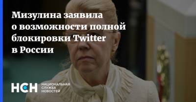 Мизулина заявила о возможности полной блокировки Twitter в России
