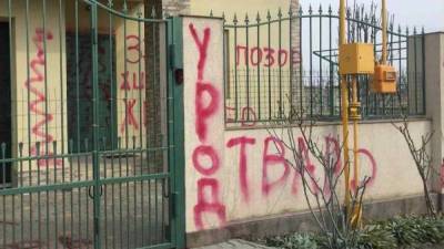 Активисты расписали дом убийцы кота под Одессой: произошли столкновения