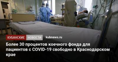 Более 30 процентов коечного фонда для пациентов с COVID-19 свободно в Краснодарском крае - kubnews.ru - Сочи - Краснодарский край