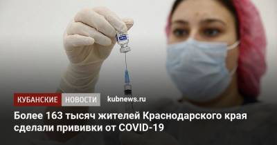 Более 163 тысяч жителей Краснодарского края сделали прививки от COVID-19 - kubnews.ru - Краснодарский край