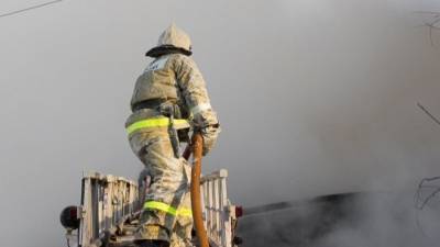 Спасатели тушат пожар в жилом доме в деревне Порошкино