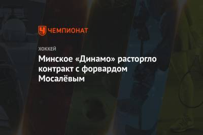 Минское «Динамо» расторгло контракт с форвардом Мосалёвым