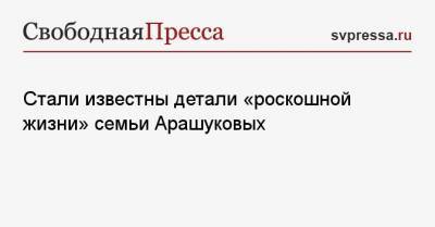 Стали известны детали «роскошной жизни» семьи Арашуковых