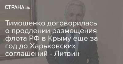 Тимошенко договорилась о продлении размещения флота РФ в Крыму еще за год до Харьковских соглашений - Литвин